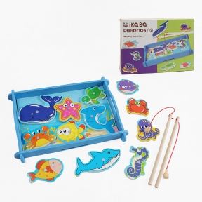 Деревянная магнитная рыбалка с 2-мя удочками и коробкой, C 39175