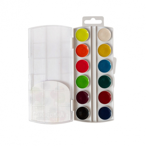 Краска акварельная "Творчество" 6 + 6 цветов флуоресцентная Гамма 400118
