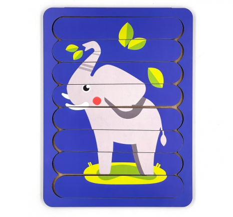 Дерев'яний пазл з паличок Слоненя