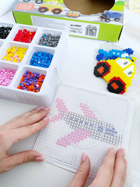 Термомозаїка Транспорт, 3D-фігурки, 4000 намистин, Fun Game Club, 40057