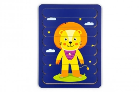 Дерев'яний пазл з паличок Левчик