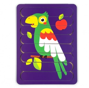 Деревянный пазл из палочек Попугай