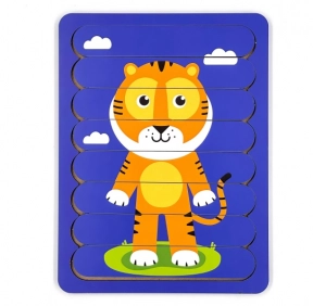 Деревянный пазл из палочек Тигренок