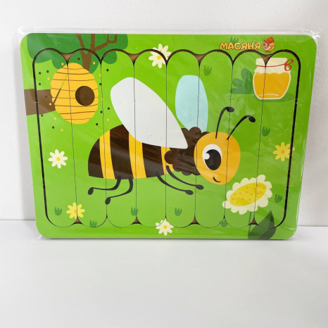 Дерев'яний пазл - вкладка з паличок "Бджілка", 40529