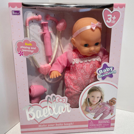 Пупс с набором врача, размер 35 см