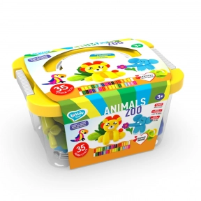 Набір для ліплення з тістом Zoo animals box ТМ Lovin, 41221
