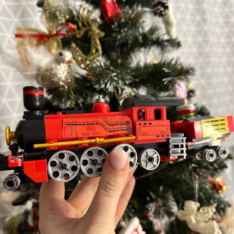 Пластиковий конструктор 3 в 1 Поїзд, будтехніка, мотоцикл (305 деталей) Trans Collector Qman 42101