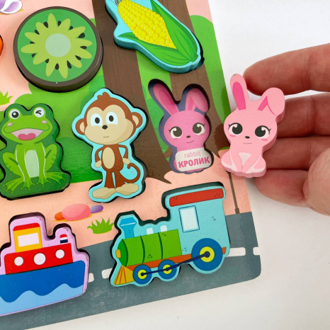 Логічний дерев'яний сортер Монтессорі з магнітною риболовлею 42245 "4FUN Game Club Wood"