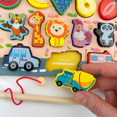 Логічний дерев'яний сортер Монтессорі з магнітною риболовлею 42245 "4FUN Game Club Wood"