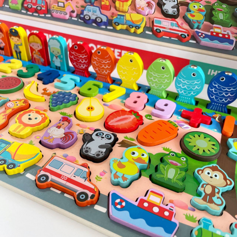 Логічний дерев'яний сортер Монтессорі з магнітною риболовлею 42245 "4FUN Game Club Wood"