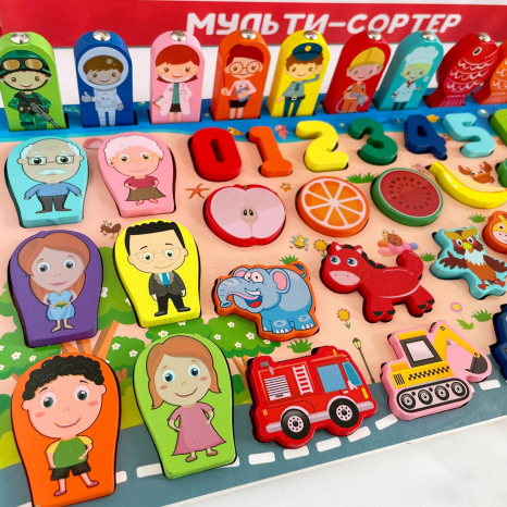 Логічний дерев'яний сортер Монтессорі з магнітною риболовлею 42245 "4FUN Game Club Wood"