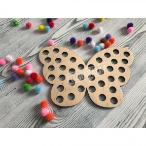 Дерев'яна гра сортер Метелик з помпонами Познавалка 4300400 Poznavalka