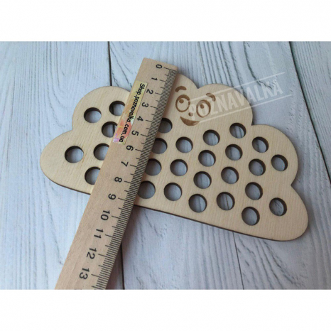 Дерев'яна гра-сортер Хмаринка з помпонами. Poznavalka. 4300700