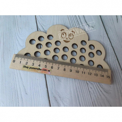 Дерев'яна гра-сортер Хмаринка з помпонами. Poznavalka. 4300700