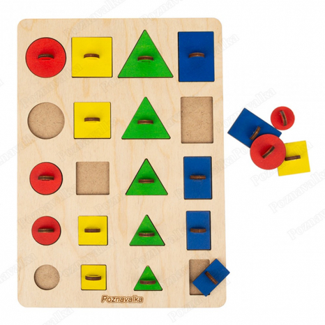 Дерев'яна гра сортер Фігури Більше-менше Познавалка 4404300 Poznavalka