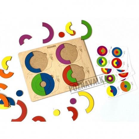 Дерев'яна гра сортер / рамка-вкладиш Равлики Познавалка 4405000 Poznavalka