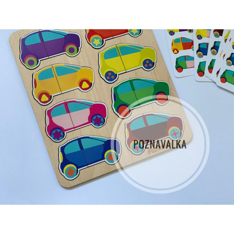 Дерев'яна гра Машинки - половинки Познавалка 4406600 Poznavalka