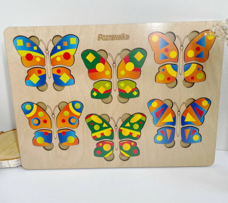 Дерев'яна рамка вкладка Метелики - половинки Poznavalka, 4406900