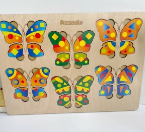 Дерев'яна рамка вкладка Метелики - половинки Poznavalka, 4406900