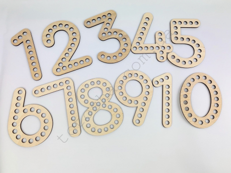 Дерев'яна гра сортер Цифри з помпонами Познавалка 4408000 Poznavalka