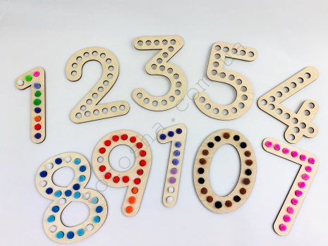 Дерев'яна гра сортер Цифри з помпонами Познавалка 4408000 Poznavalka