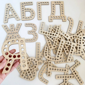 Дерев'яна гра Літери - трафарети  Познавалка 4408100 Poznavalka