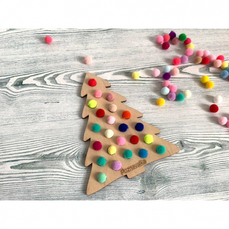 Дерев'яна гра сортер Ялинка з помпонами Познавалка 44086000 Poznavalka