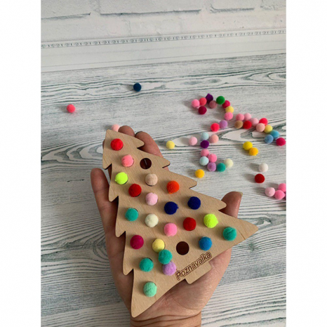 Дерев'яна гра сортер Ялинка з помпонами Познавалка 44086000 Poznavalka