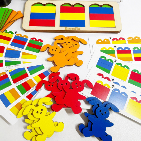 Дерев'яна гра Зайчики сплять Познавалка Poznavalka