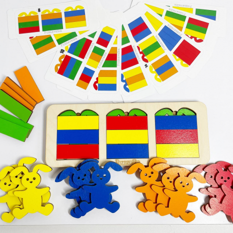 Дерев'яна гра Зайчики сплять Познавалка Poznavalka