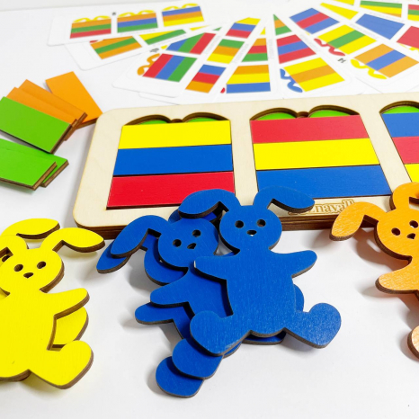 Дерев'яна гра Зайчики сплять Познавалка Poznavalka