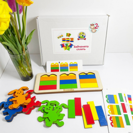 Дерев'яна гра Зайчики сплять Познавалка Poznavalka