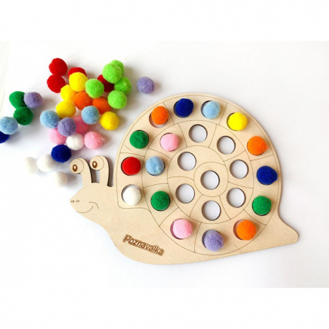 Дерев'яна гра сортер Равлик з помпонами 1,5 см Познавалка 44086400 Poznavalka