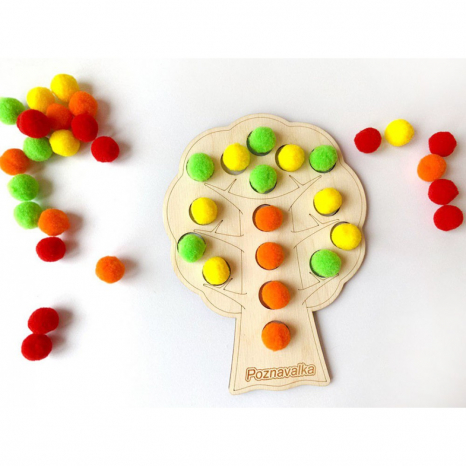 Дерев'яна гра сортер Дерево з великими помпонами Познавалка 44086500 Poznavalka