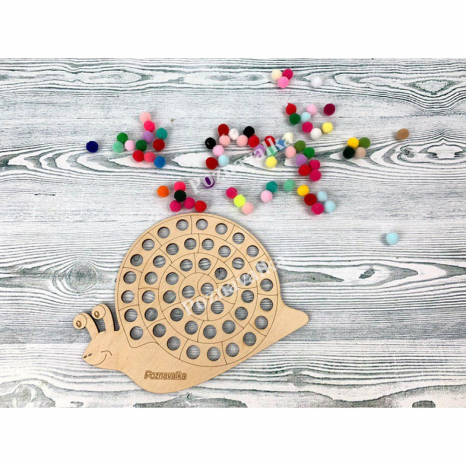 Деревянная игра сортер Улитка с помпонами №1 Познавалка 44087000 Poznavalka