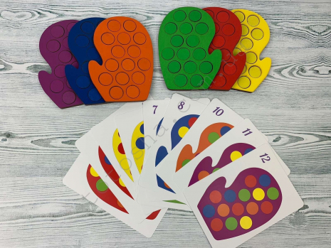 Дерев'яна гра Рукавиці кольорові Познавалка 44088300 Poznavalka