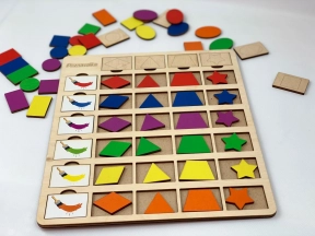Деревянная игра Планшет Цвет-форма Познавалка Poznavalka