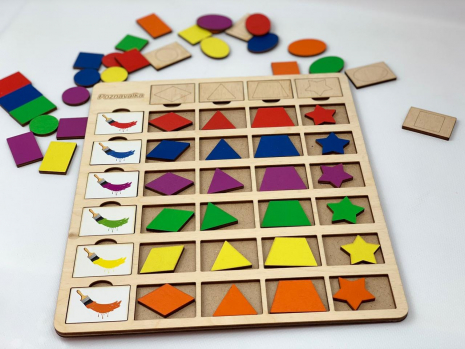 Деревянная игра Планшет Цвет-форма Познавалка Poznavalka