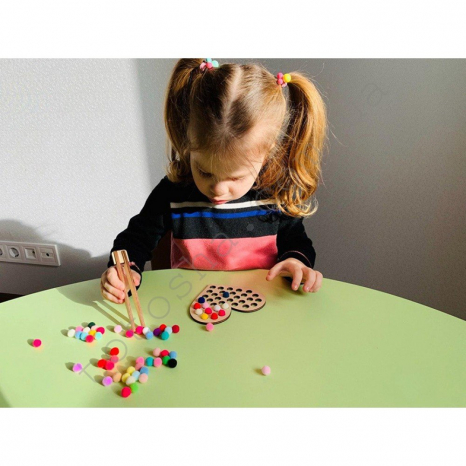 Дерев'яна гра сортер Серце з помпонами Познавалка 44089200 Poznavalka