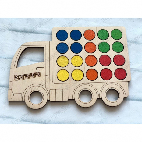 Дерев'яна гра сортер Вантажівка (міні) з фішками Познавалка 44089400 Poznavalka