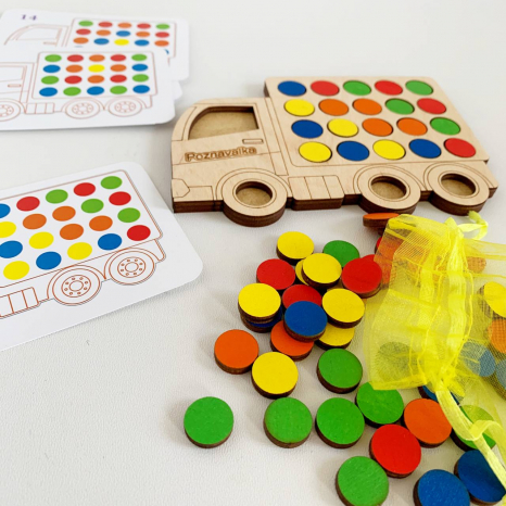 Дерев'яна гра сортер Вантажівка (міні) з фішками Познавалка 44089400 Poznavalka