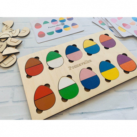 Дерев'яна логічна гра-пазл "Яйця половинки". Poznavalka. 44089500