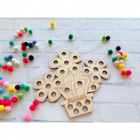 Дерев'яна гра сортер Квіти у горщику з помпонами Познавалка 44089700 Poznavalka