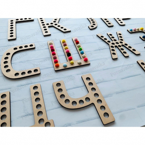 Дерев'яна гра сортер Літери для логопедів (19 шт) Познавалка 44090300 Poznavalka
