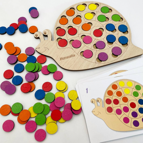 Дерев'яна гра сортер Равлик з фішками Познавалка 44090400  Poznavalka