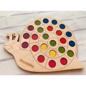 Дерев'яна гра сортер Равлик міні з фішками Познавалка 44090800  Poznavalka