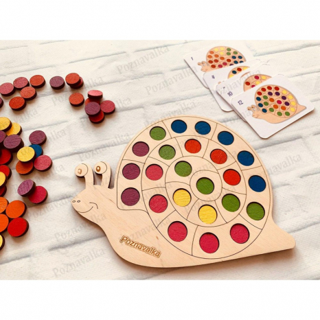 Дерев'яна гра сортер Равлик міні з фішками Познавалка 44090800  Poznavalka
