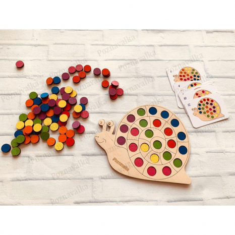 Дерев'яна гра сортер Равлик міні з фішками Познавалка 44090800  Poznavalka