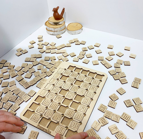 Деревянная игра Таблица для чтения Познавалка 44091400 Poznavalka