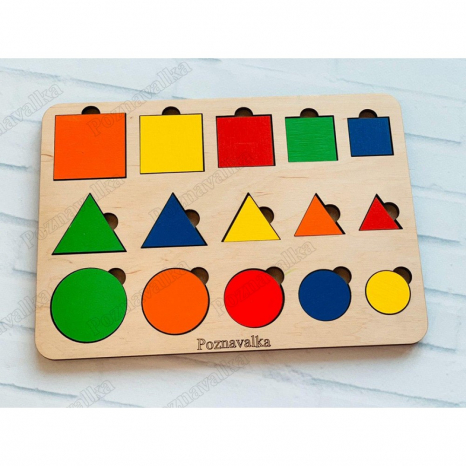 Дерев'яна гра сортер Великі та маленькі фігури Познавалка 44092200 Poznavalka